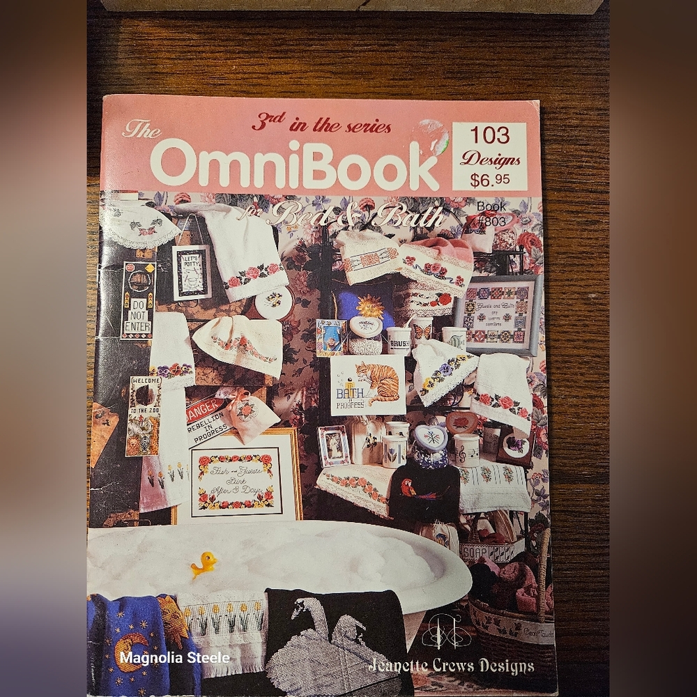 The Omnibook For Bed & Bath Jeanette Crews Counted Cross Stitch Designs Book 803